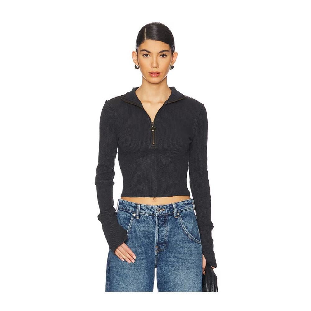 Free People We The Free Midnight 1/2 Zip Sweater Top